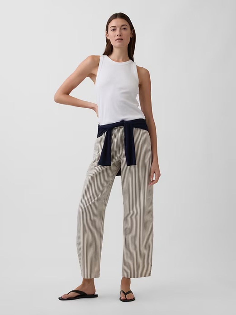 GAP Mid Rise Easy Barrel Pull On Pants Size Medium - Picture 2 of 11